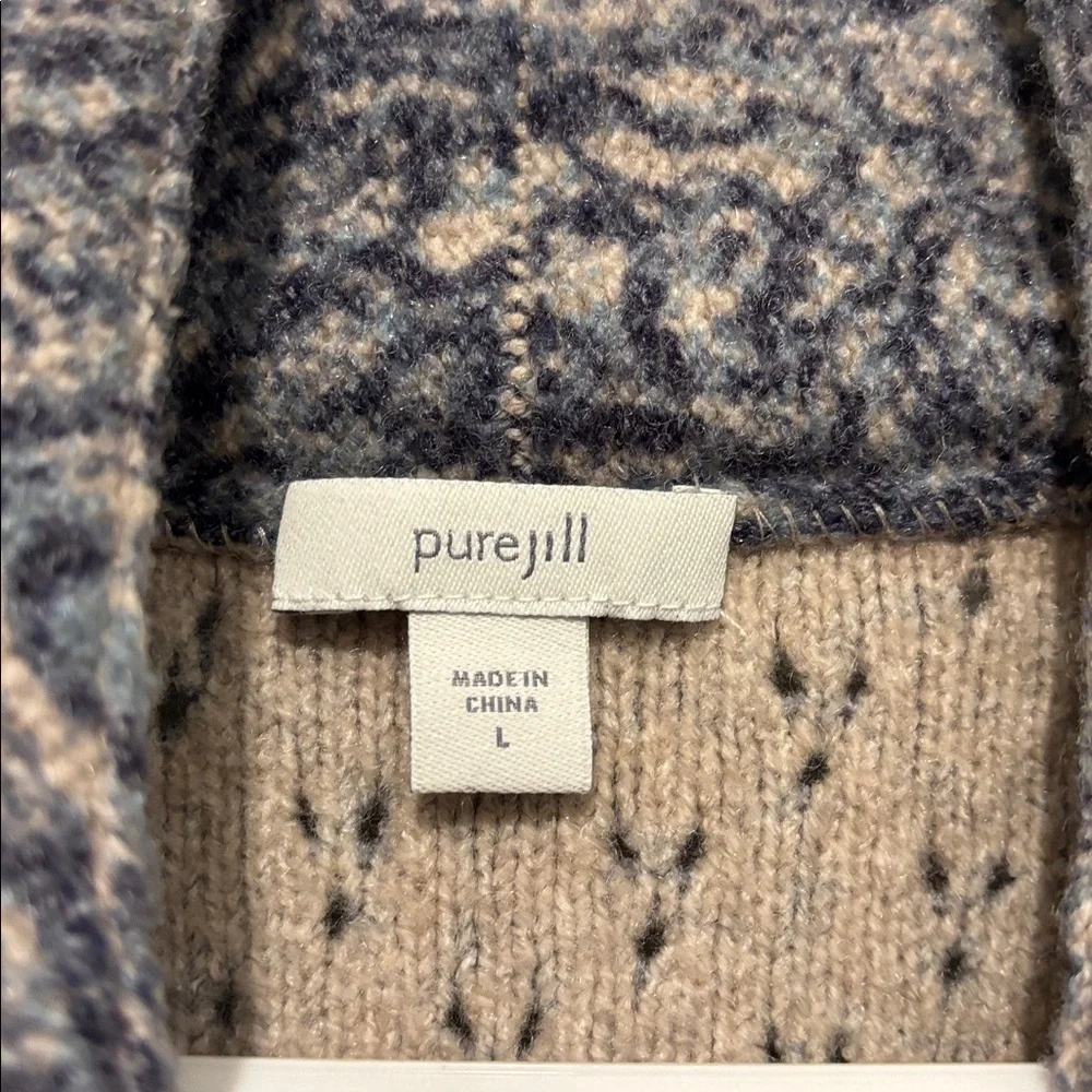 Pure Jill Tranquility Fleece Jacket  Long Sleeve Paisley Pockets - Picture 2 of 4